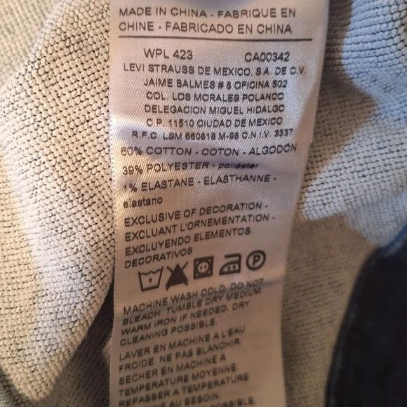 Levi's denizen stonewashed denim crop hoodie jacket XS - Picture 3 of 7